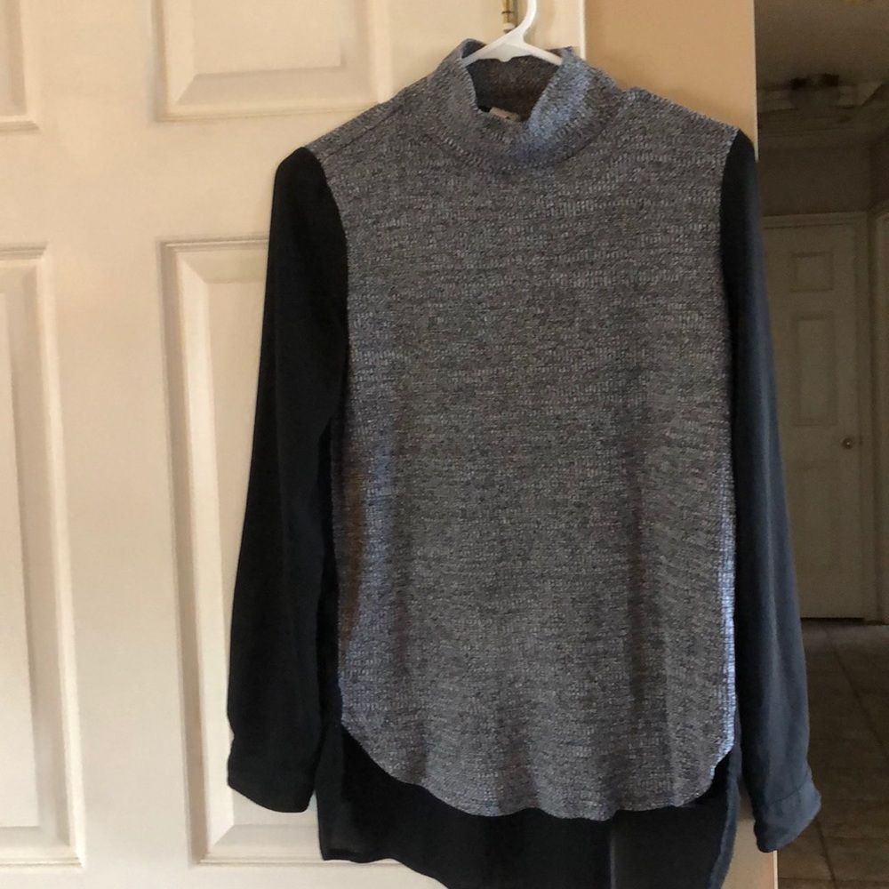 Grey and black long sleeve turtleneck